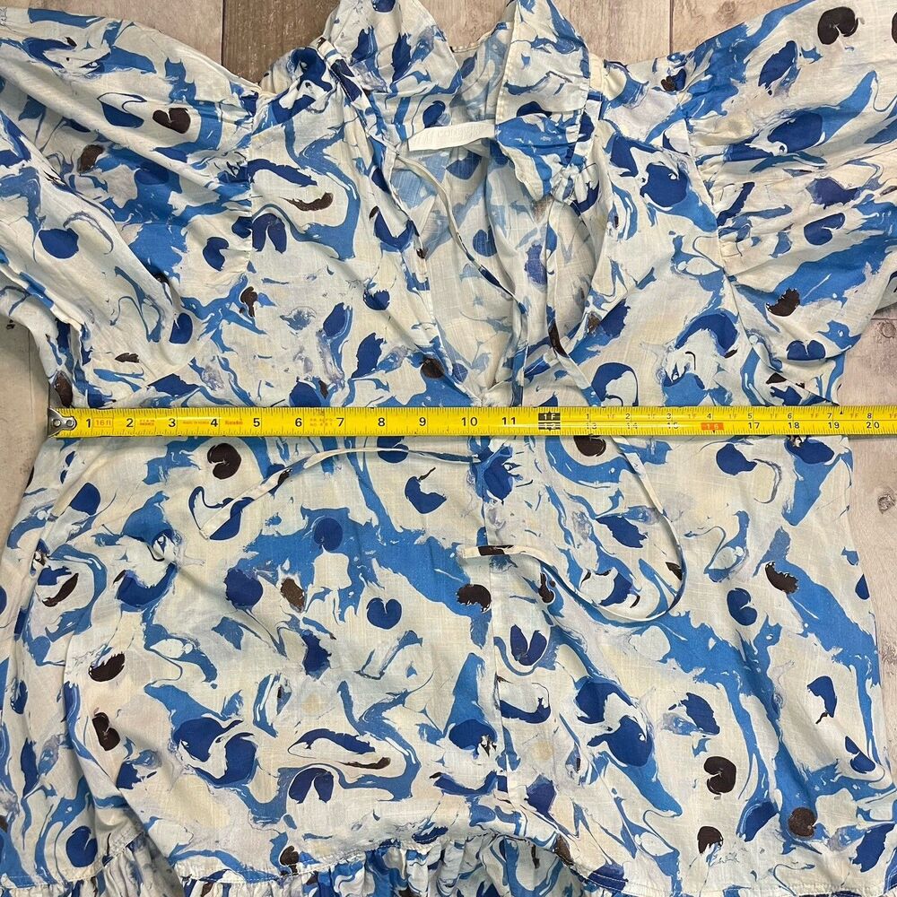 H&M Conscious Exclusive Organic Cotton Babydoll Dress Ruffles XS Resort Summer - Picture 13 of 16